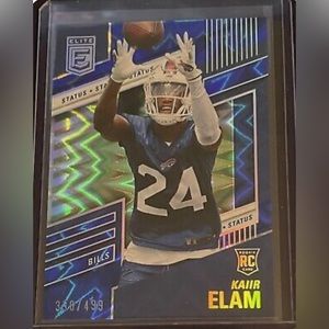 Kaiir Elam 2022 Donruss Elite Blue #187 RC Rookie 051/499-Buffalo Bills-NFL